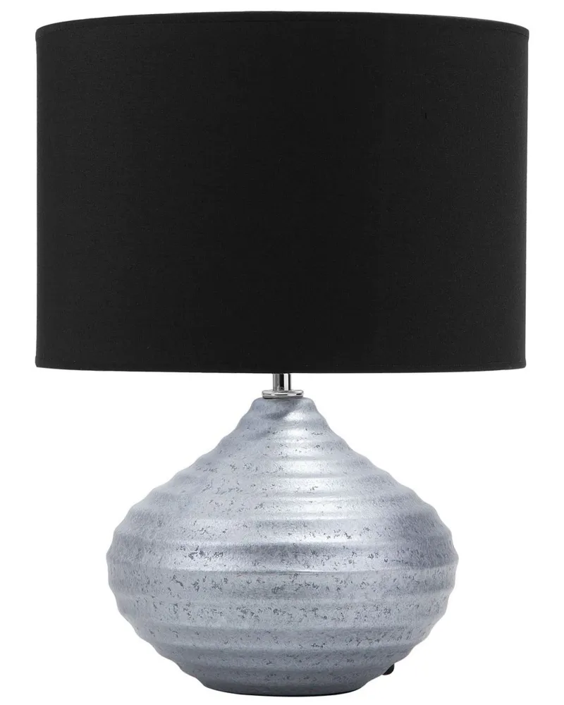 Ceramic Table Lamp Silver KUBAN