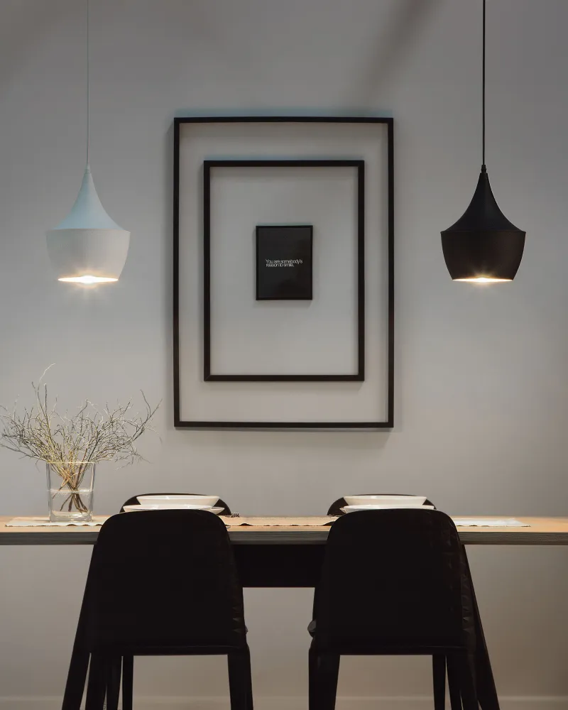Certificado IP65 à Prova d'Água Metal Pendant Lamp Preto FRASER