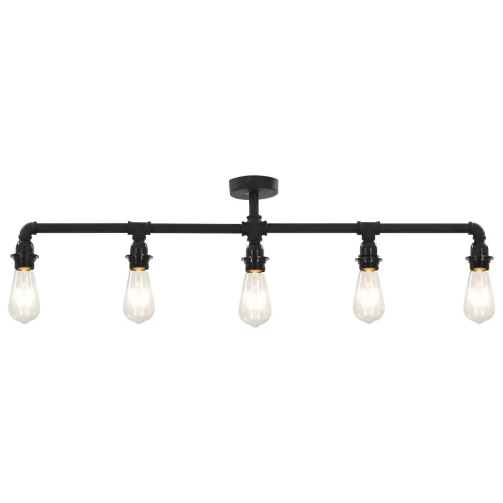 Conector para Fita LED Candeeiro de teto 5 x lâmpadas E27 preto