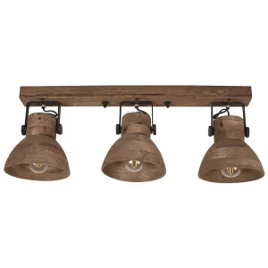 Conector para Fita LED Candeeiro de teto com 3 focos em madeira escura PENNAI