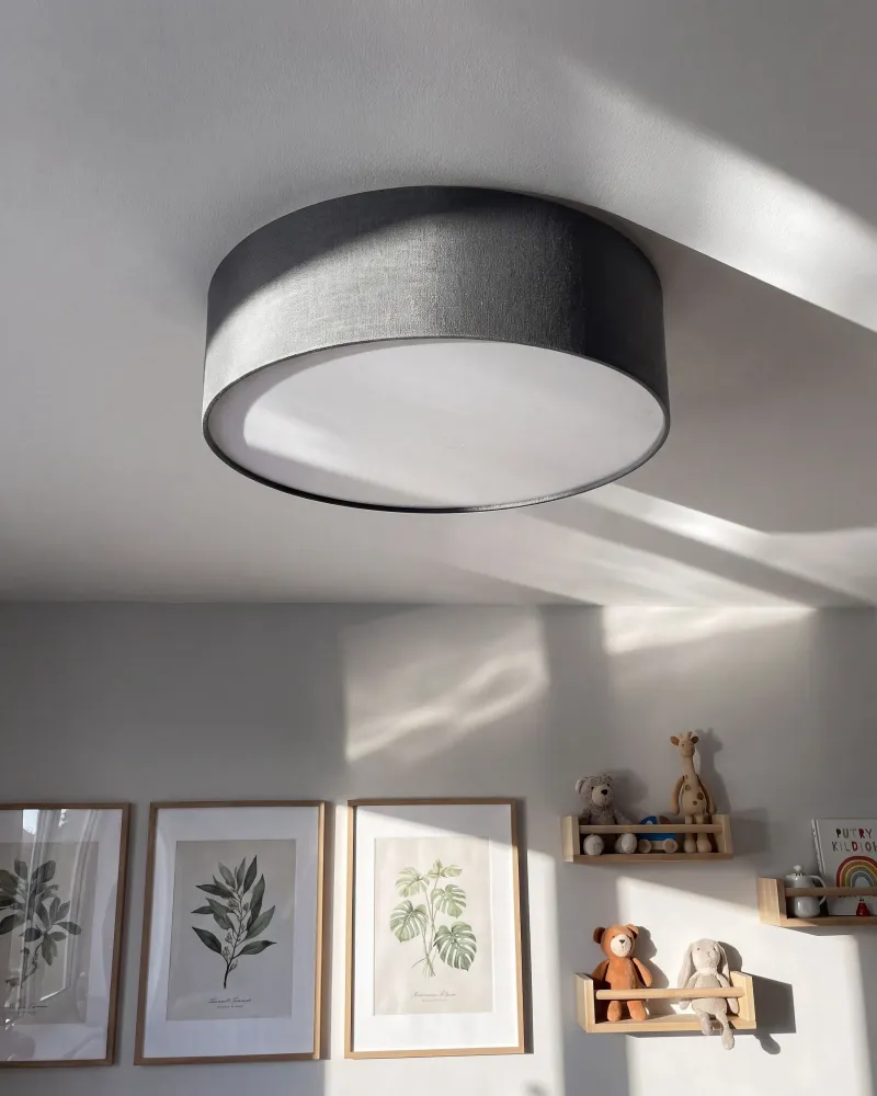 Dimmer Rotativo Candeeiro de teto cinzento RENA