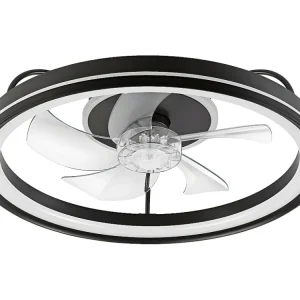 Dimmer Rotativo Candeeiro de Teto Falco, Preto, 17x50x50 cm, EPIKASA