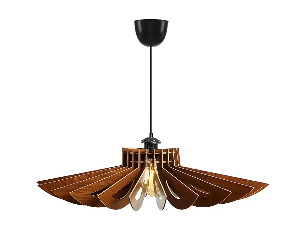 Dimmer Rotativo Candeeiro de teto perfurado em MDF - Candeeiro D. 68 x . 50 cm - Castanho - FARITA