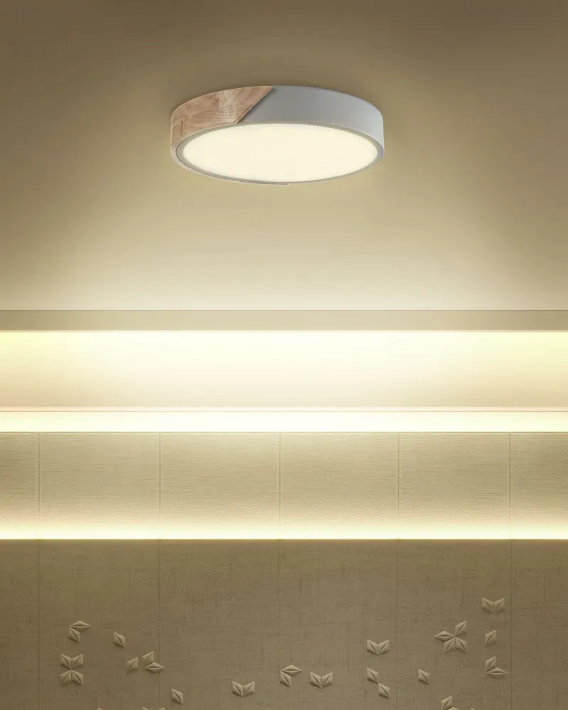 Fita LED Adesiva Candeeiro de teto com LED em metal cinzento e castanho visível ⌀ 31 cm PATTANI