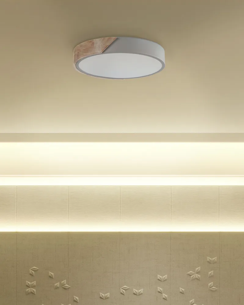 Fita LED Adesiva Candeeiro de teto com LED em metal cinzento e castanho visível ⌀ 31 cm PATTANI