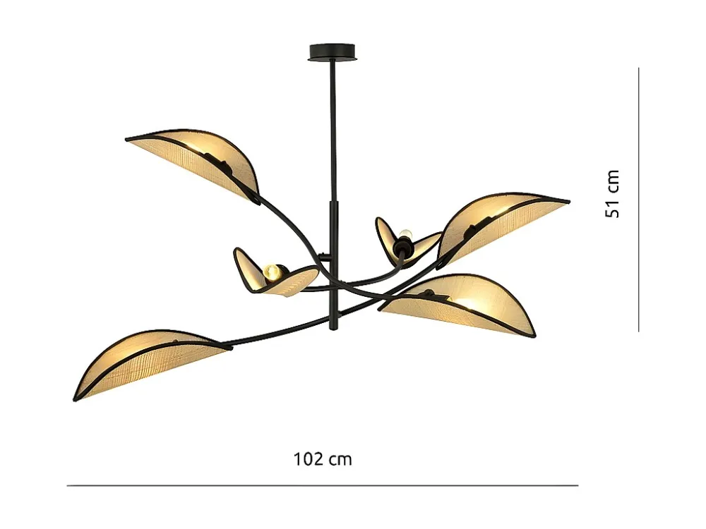 Fita LED Adesiva Candeeiro de Teto Lotus, Castanho, 102x51x102 cm, EPIKASA