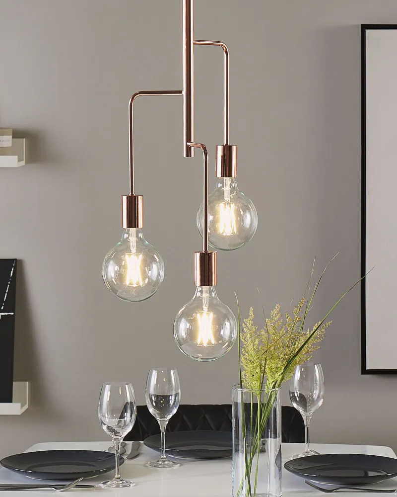 Fita LED Adesiva Candeeiro de teto para 3 lâmpadas cor de cobre BOGNA