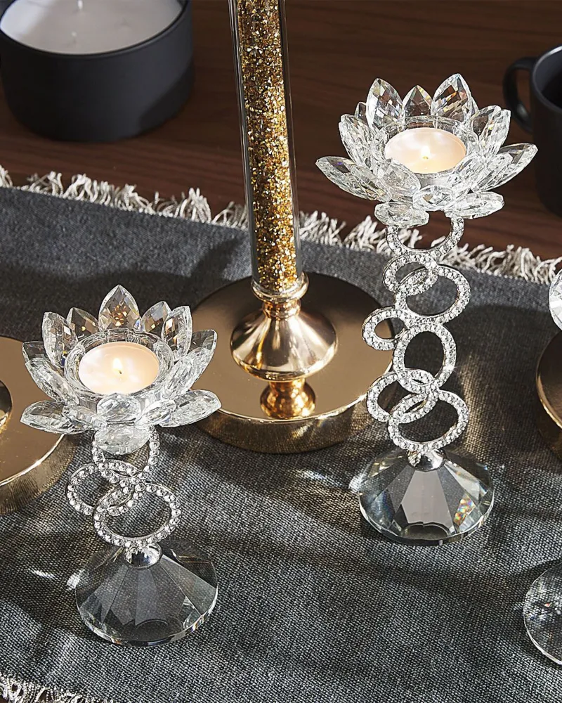 Fita LED Adesiva Candle Holder OVIEDO Glass Prateado