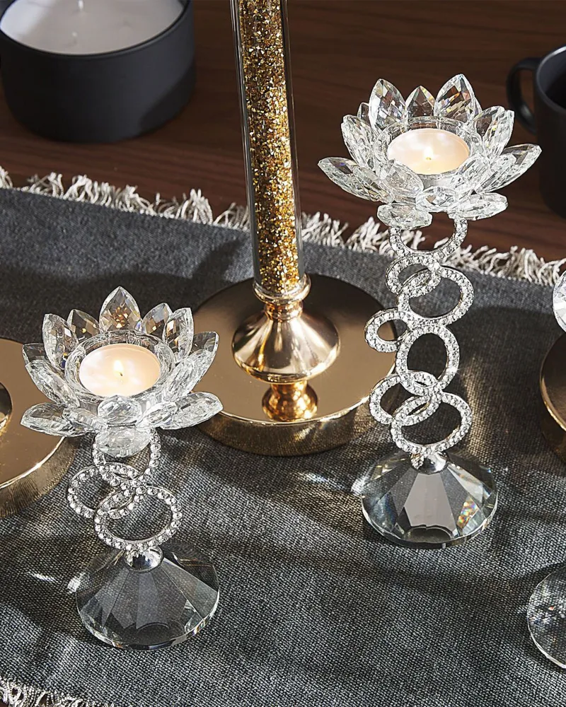 Fita LED Adesiva Candle Holder OVIEDO Glass Prateado