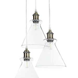 Fita LED Adesiva 3 Light Glass Pendant Lamp Translúcido BERGANTES