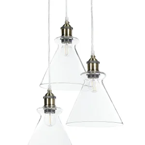 Fita LED Adesiva 3 Light Glass Pendant Lamp Translúcido BERGANTES