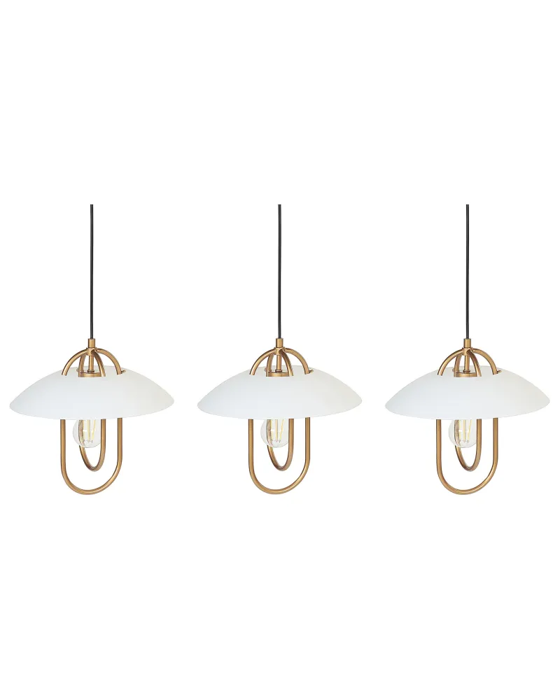 Fita LED Adesiva 3 Light Metal Pendant Lamp Dourado NATTAI