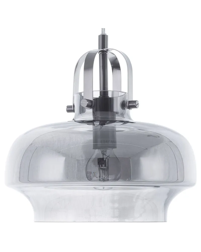 Glass Pendant Lamp Grey WILTZ