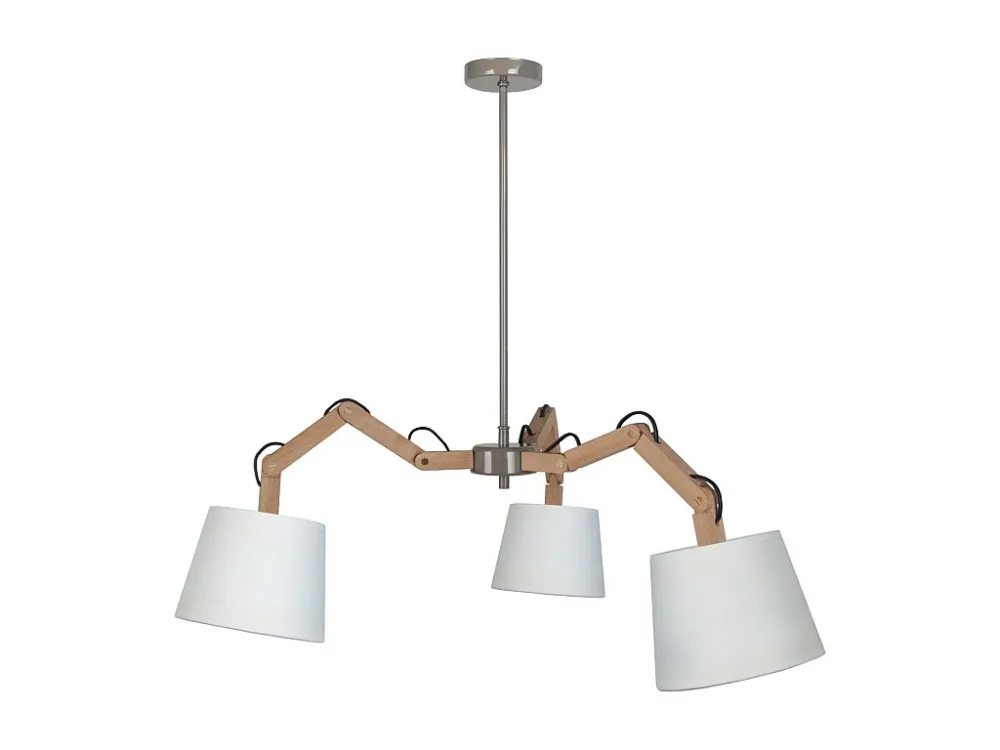 Kit Completo de Instalação Lustre TOSEL FREKI tecido braço bege D35 x H155 cm