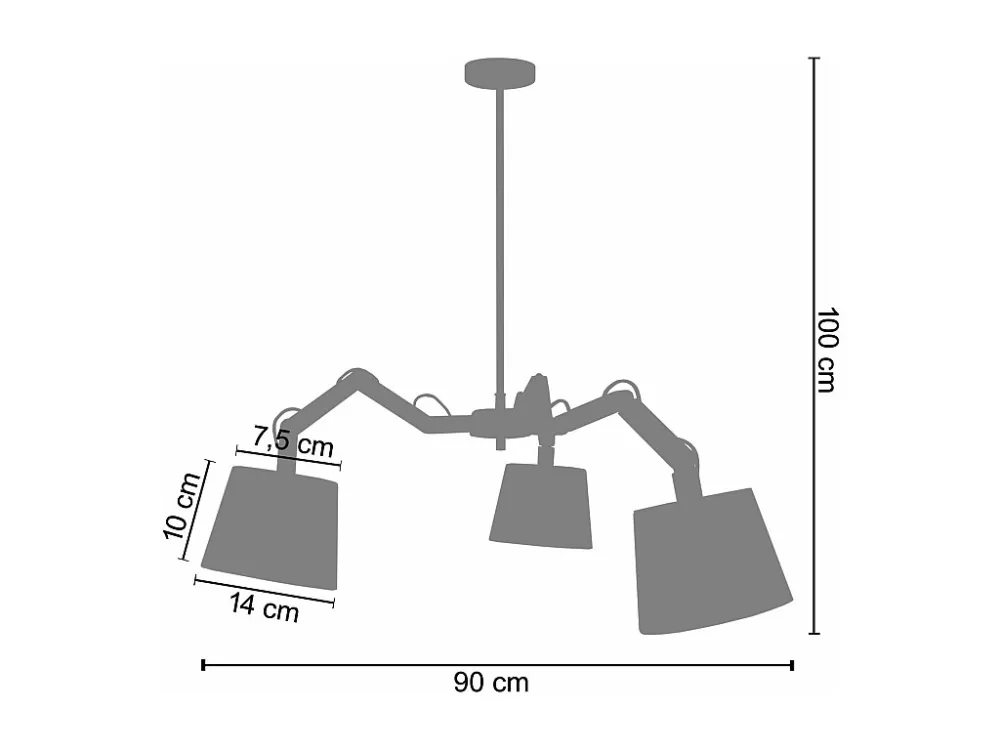 Kit Completo de Instalação Lustre TOSEL FREKI tecido braço bege D35 x H155 cm