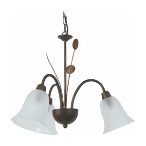 Kit Completo de Instalação Lustre TOSEL LUSTRALIA vidro braço Dourado D56 x H80 cm