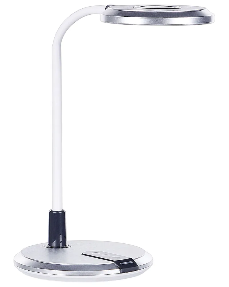 LED Desk Lamp Prata and White COLUMBA