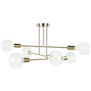 6 Light Metal Ceiling Lamp Latão KIDANE