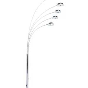 5 Light Metal Floor Lamp Prateado FLINDERS para Iluminação Externa
