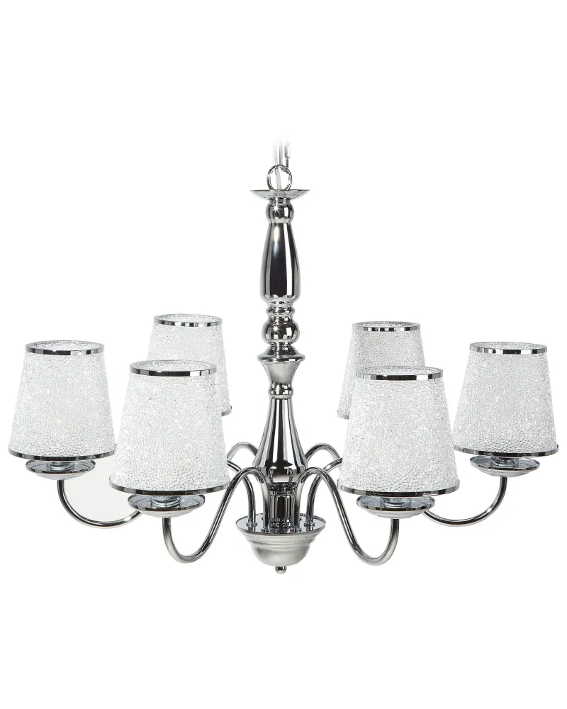 6 Light Metálico Chandelier Silver BRADANO