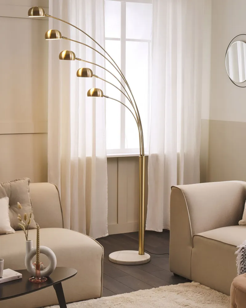 5 Light Metálico Floor Lamp Gold FLINDERS