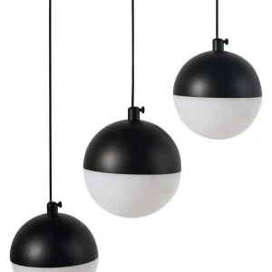 3 Light Metálico LED Pendant Lamp Black ANKOBRA