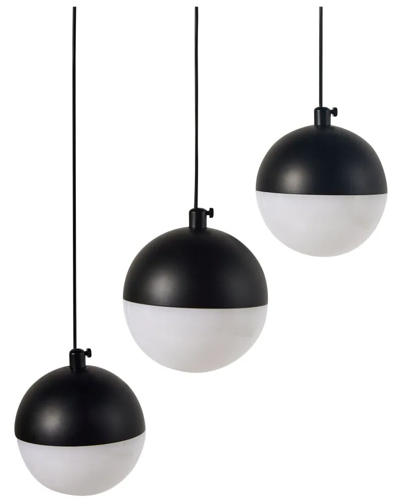 3 Light Metálico LED Pendant Lamp Black ANKOBRA