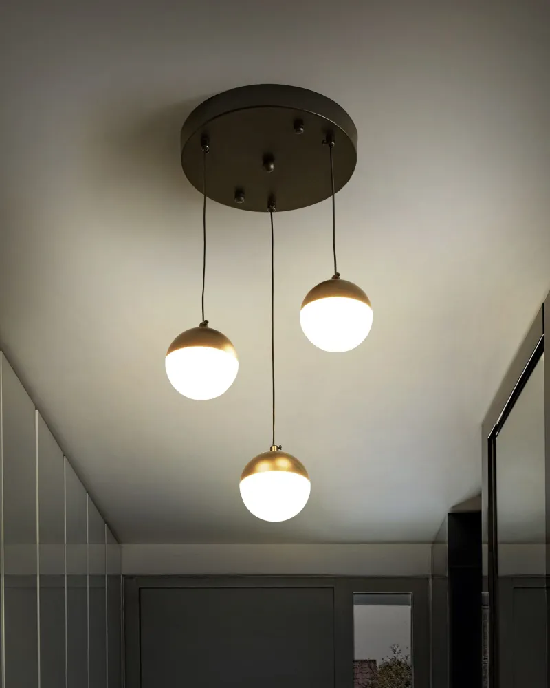 3 Light Metálico LED Pendant Lamp Black ANKOBRA