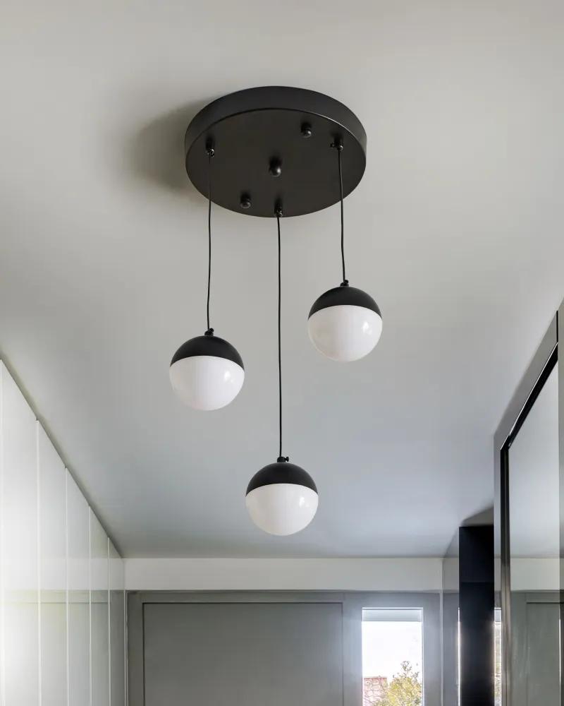 3 Light Metálico LED Pendant Lamp Black ANKOBRA