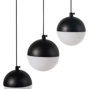 3 Light Metálico LED Pendant Lamp Black ANKOBRA
