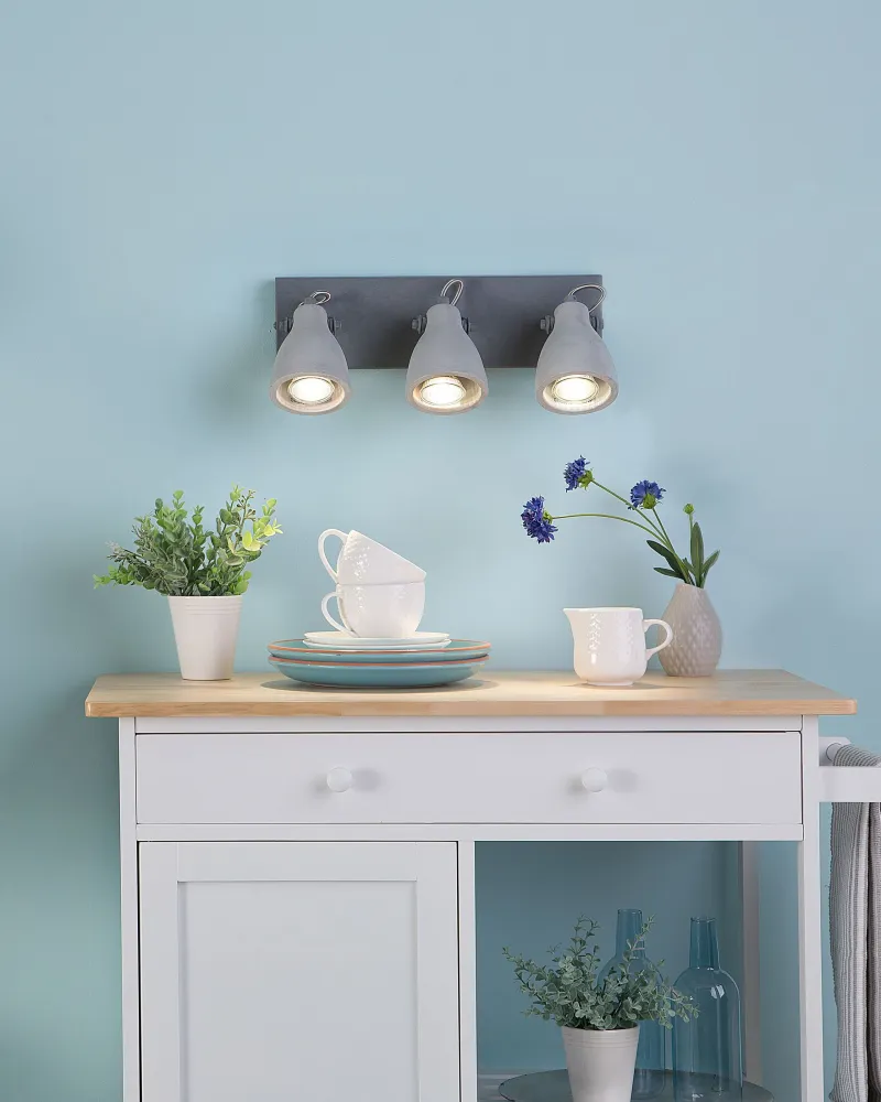 3 Light Spotlight Concrete Bar Grey MISTAGO