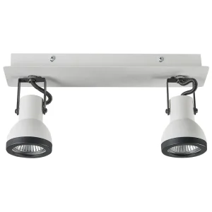 2 Light Spotlight Metal Bar White and Onix BARO