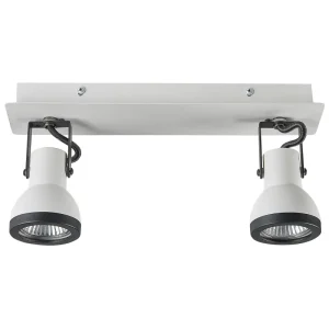 2 Light Spotlight Metal Bar White and Onix BARO