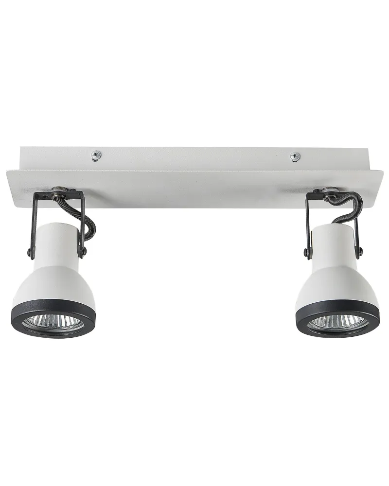 2 Light Spotlight Metal Bar White and Onix BARO