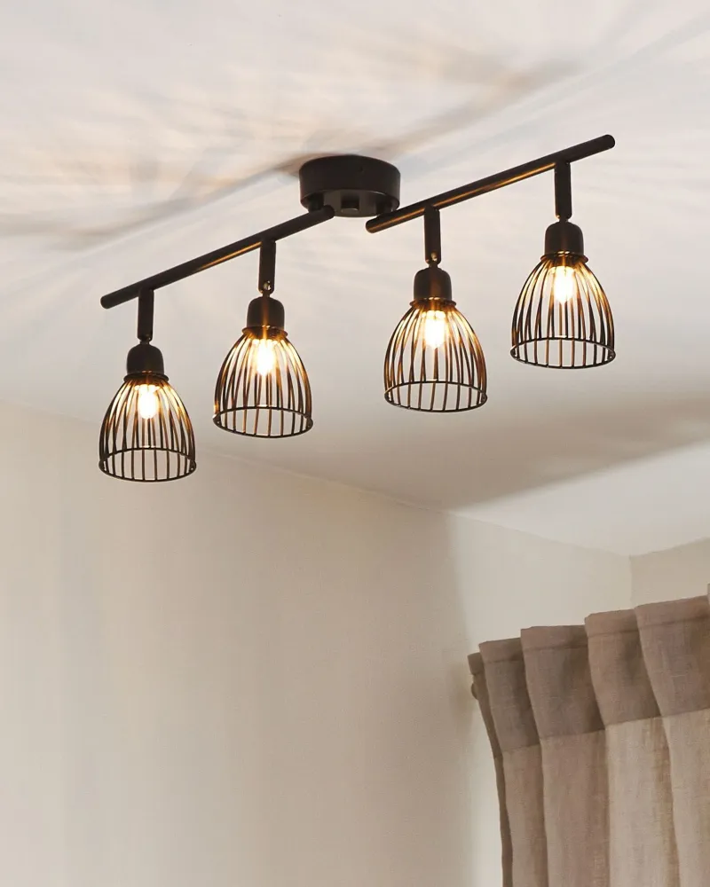 4 Light Spotlight Metálico Bar Black GOLOK