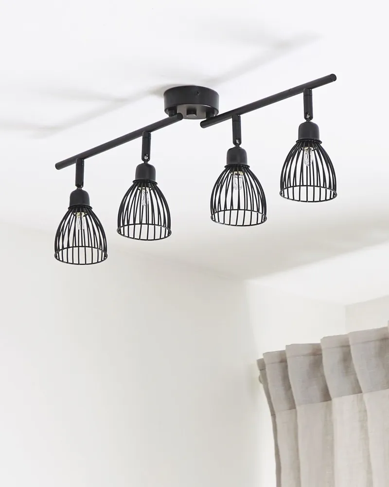 4 Light Spotlight Metálico Bar Black GOLOK