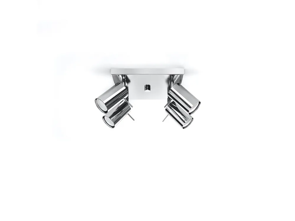 Luminárias de teto atual de ço - 4 lichtbronnen - L.25 x H.16 cm - cromada