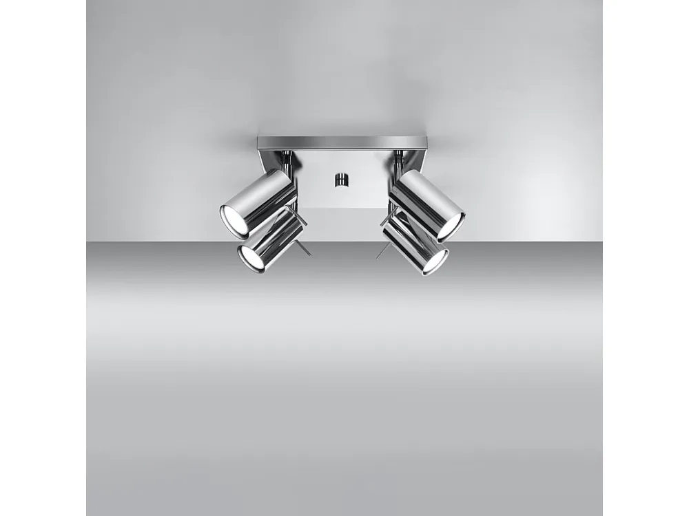 Luminárias de teto atual de ço - 4 lichtbronnen - L.25 x H.16 cm - cromada