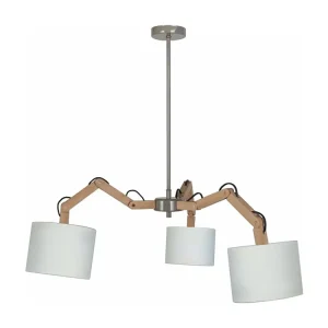 Lustre TOSEL FREKI tecido braço cone D35 x H155 cm Cabo 5 Metros