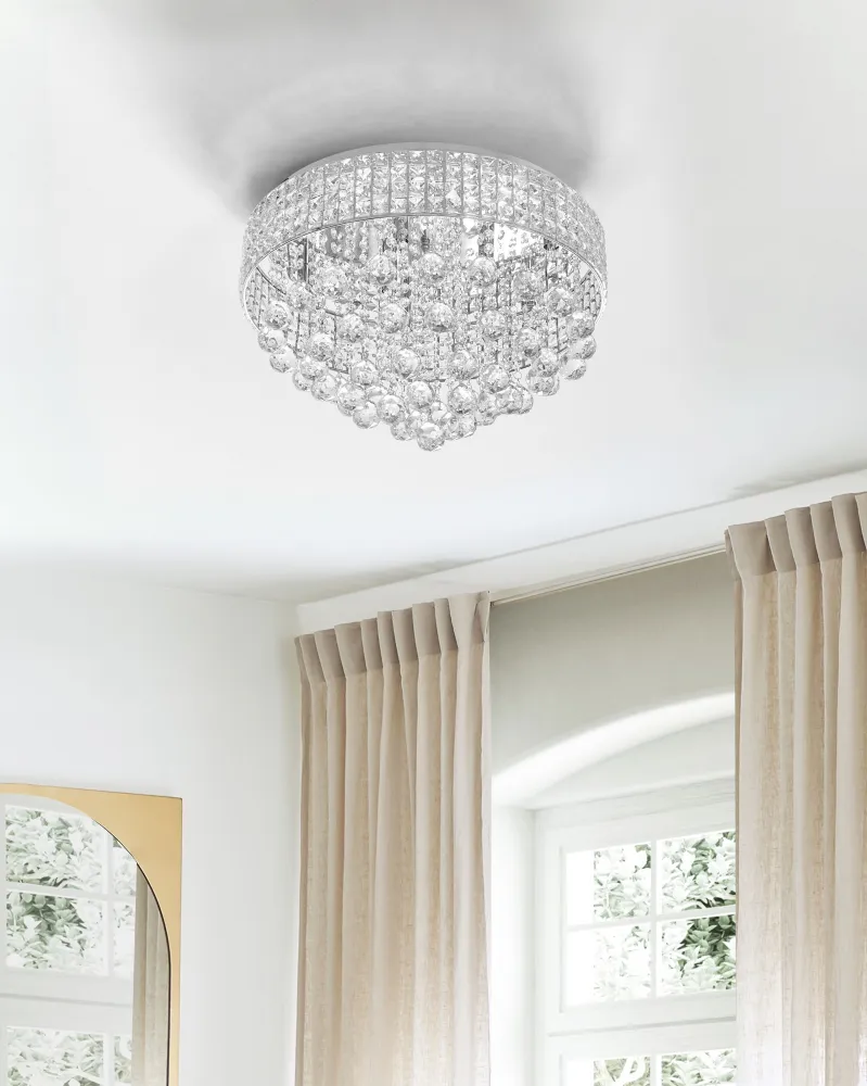Metal Chandelier Silver CEDEIRA