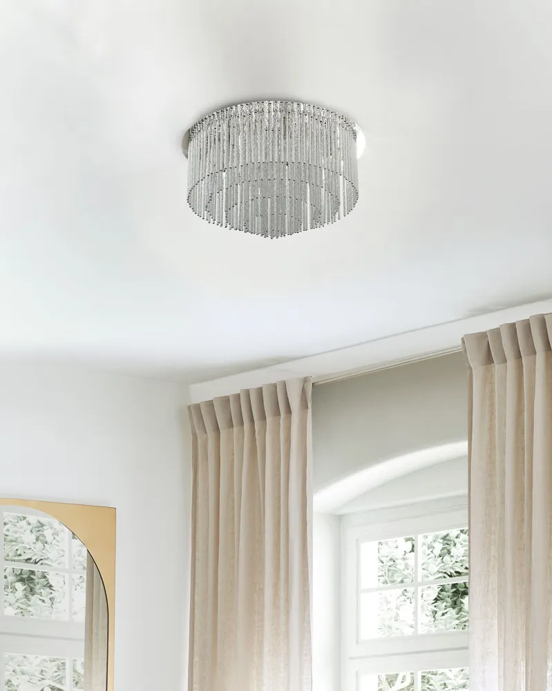 Metal Chandelier Silver FIRVIDA
