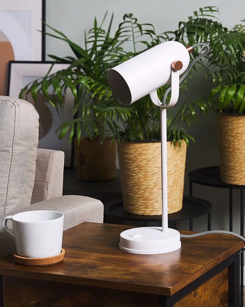 Metal Desk Lamp White TYRIA