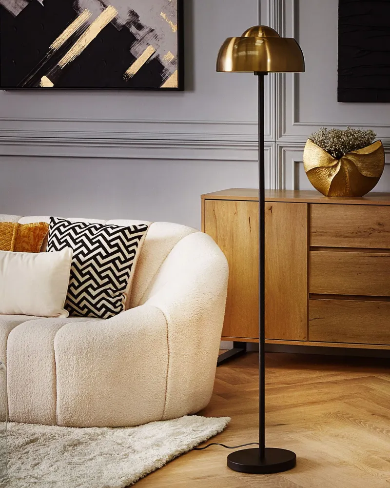 Metal Floor Lamp Gold Black SENETTE