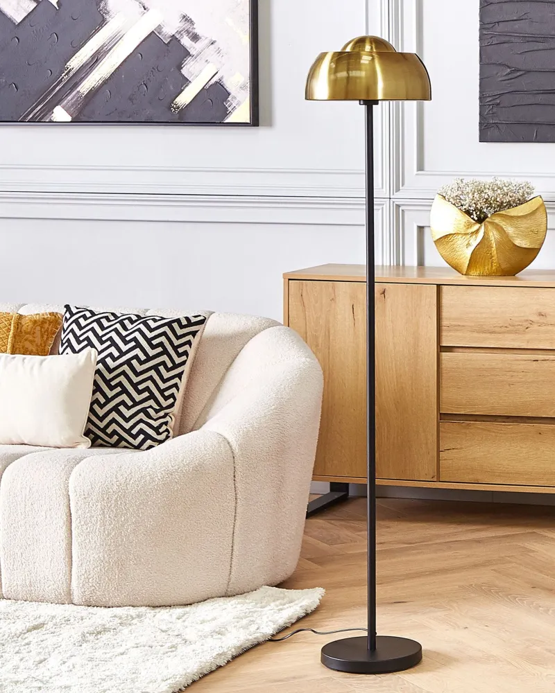 Metal Floor Lamp Gold Black SENETTE