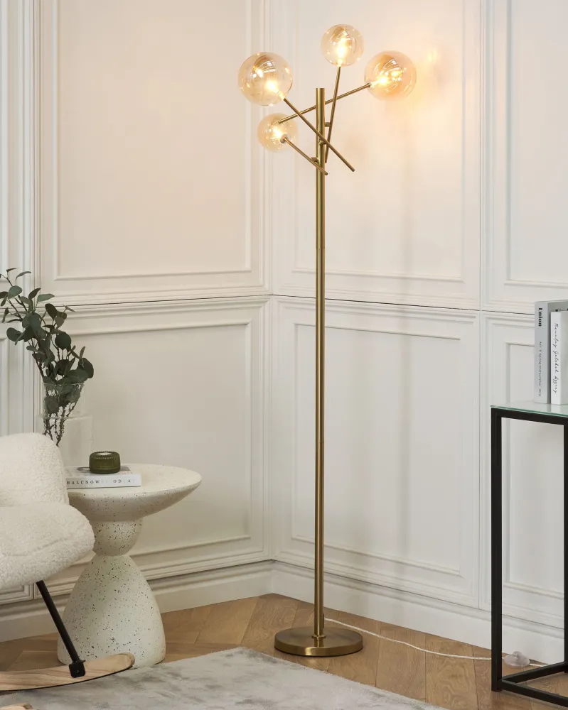 Metal Floor Lamp Gold TAMESI