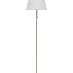 Metal Floor Lamp Latão and White TORYSA