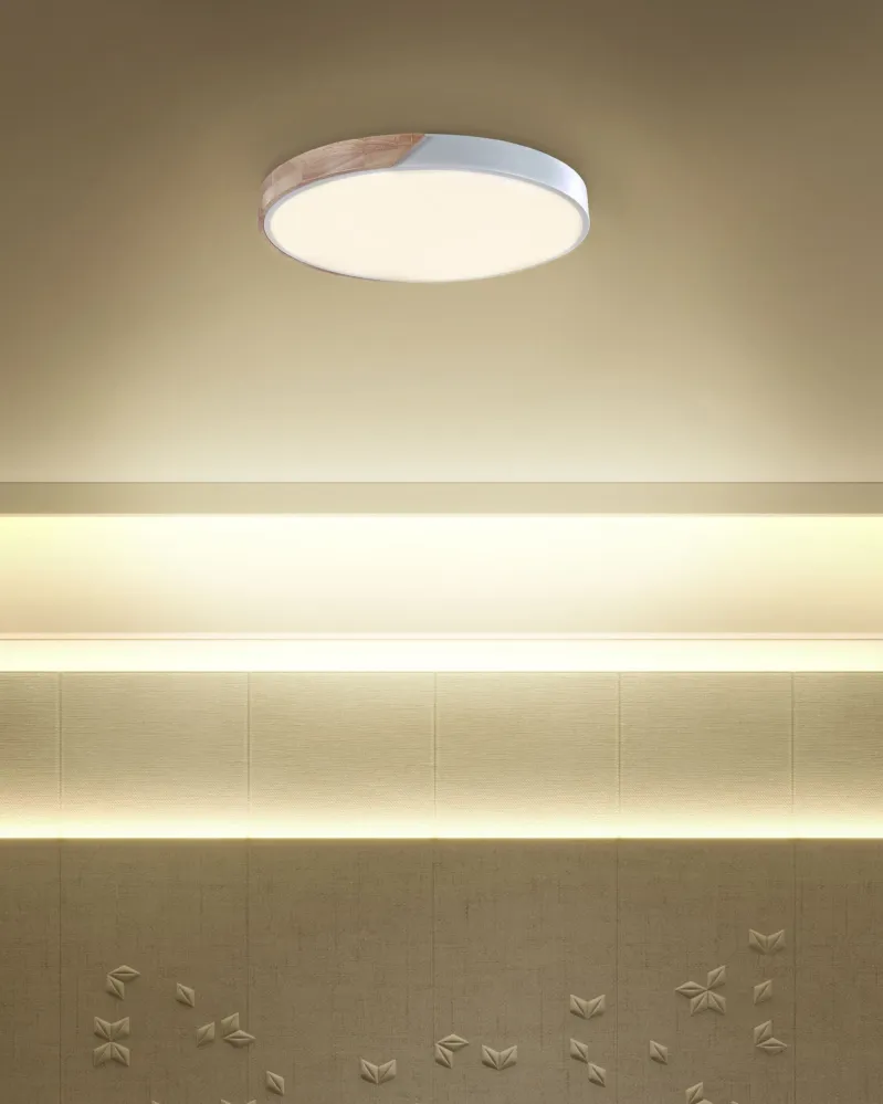 Metal LED Ceiling Lamp Alvo Light Wood PATTANI