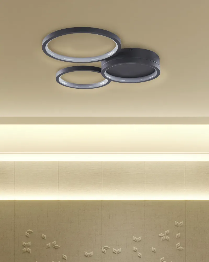 Metal LED Ceiling Lamp Black AGNAT