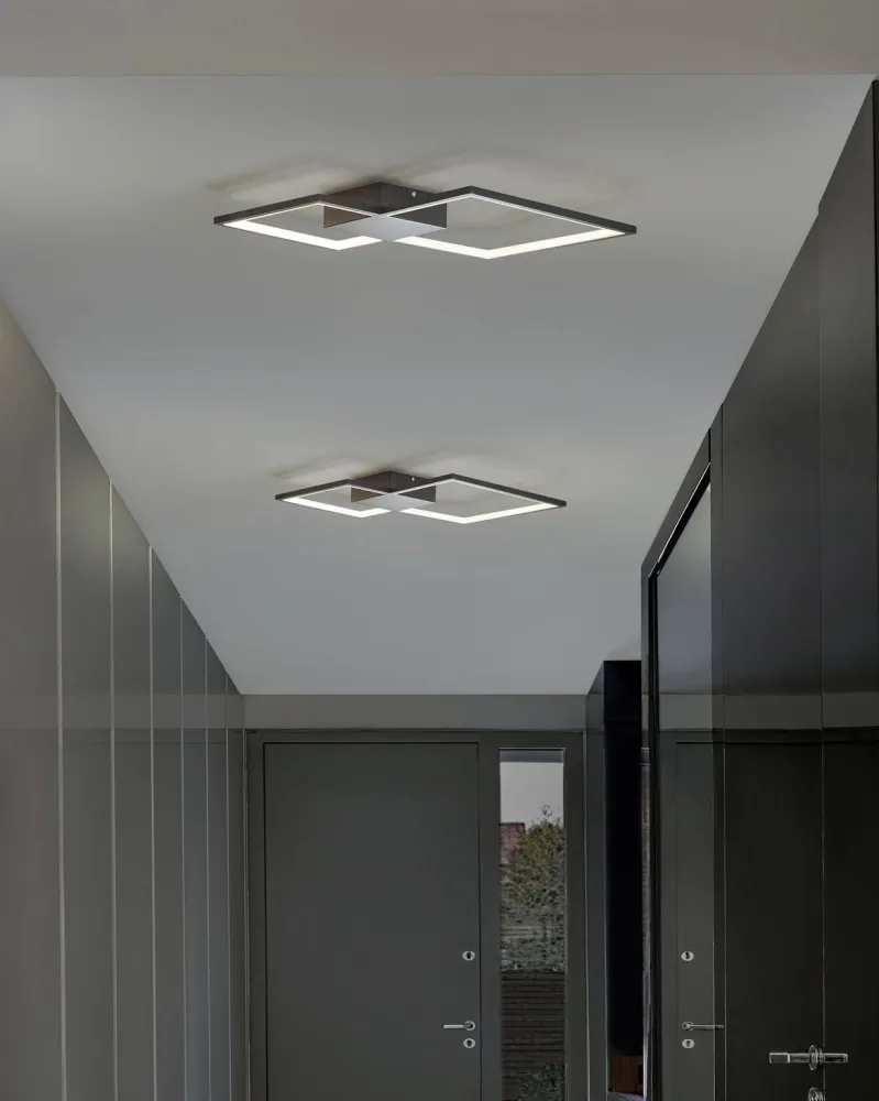Metal LED Ceiling Lamp Black OKSU
