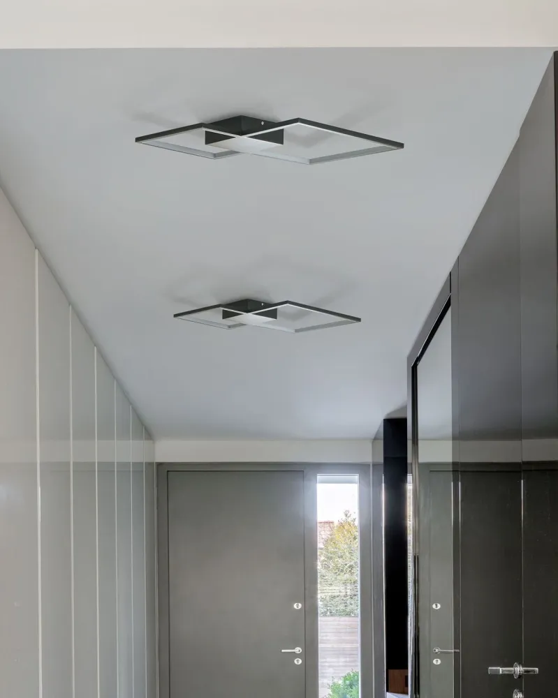 Metal LED Ceiling Lamp Black OKSU